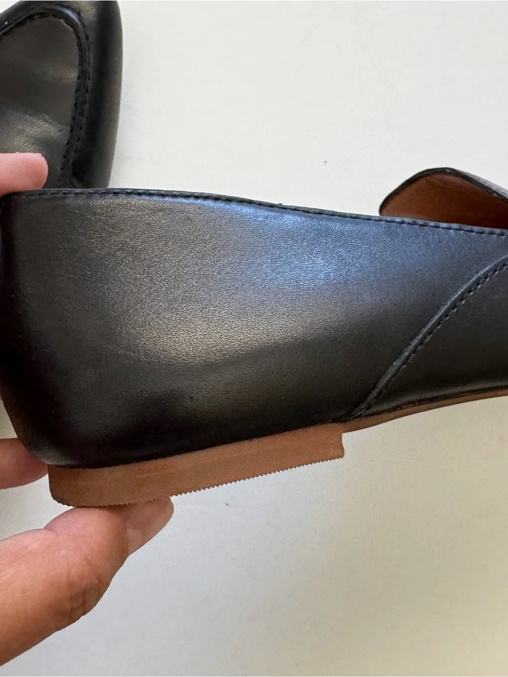 Madewell Black Frances Skimmer Pointed Leather Slip-On Loafers size 8.5